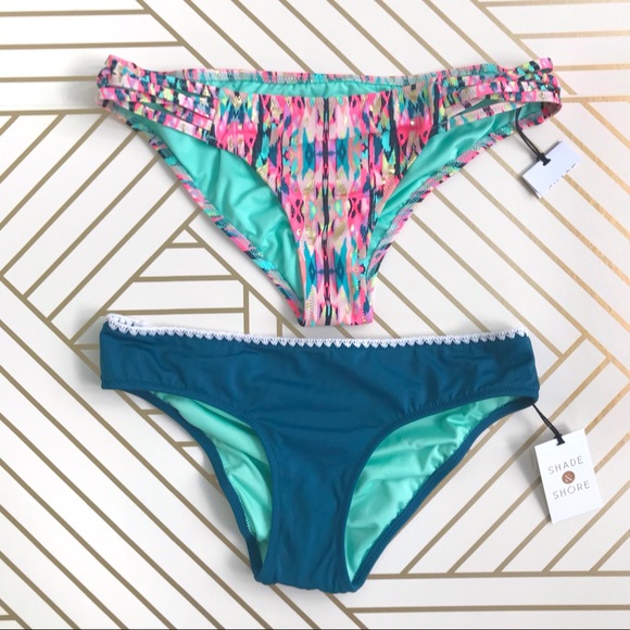Set of 2 {Shade & Shore} Bikini Bottoms, XS - Picture 1 of 4